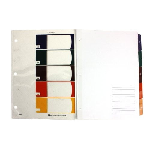 Avery 1-5 tab 11" x 8.5" Easy Edit Multicolor TOC Dividers - 12171 (Discontinued)