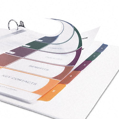 Avery 1-5 tab 11" x 8.5" Translucent Multicolor Dividers - 11816