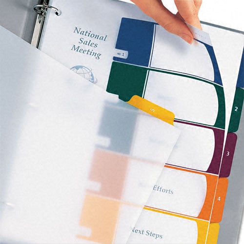 Avery 1-5 tab 11" x 8.5" Translucent Multicolor Dividers - 11816