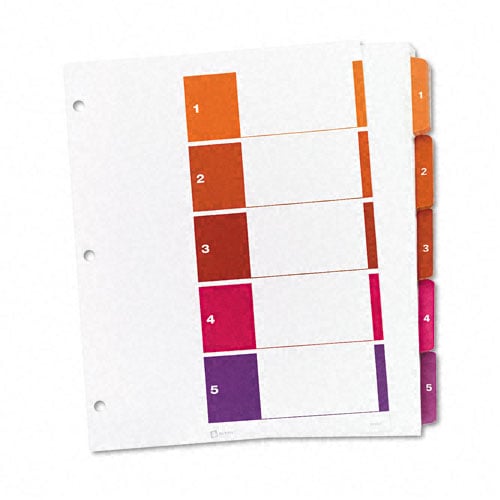 Avery 1-5 tab Mutlicolor 11" x 8.5" Contemporary Dividers - 11167