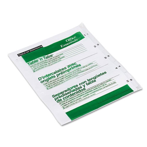 Avery 1-5 tab White Office Essentials Table 'N Tabs Dividers - 11666 - Clearance Sale