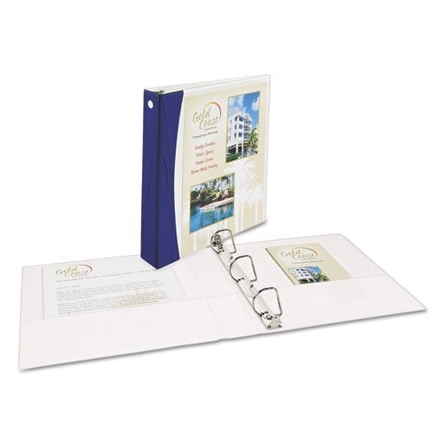 Avery 1.5" White Comfort Touch Durable View Binders with Blue Spine and Slant Ring - 6pk