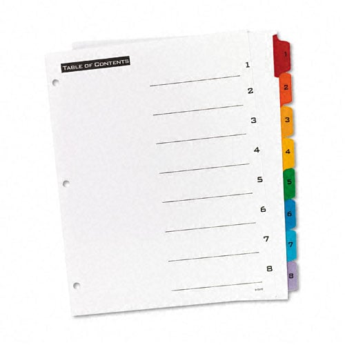 Avery 1-8 tab Office Essentials Table 'N Tabs Dividers - 11669 - Clearance Sale
