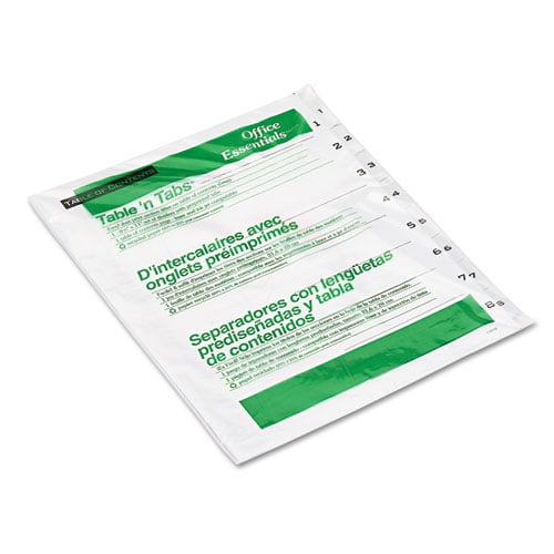 Avery 1-8 tab White Office Essentials Table 'N Tabs Dividers - 11668 - Clearance Sale