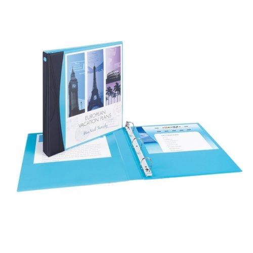 Avery 1" Aqua Comfort Touch Durable View Binders with Black Spine and Slant Ring - 6pk