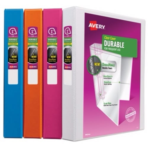 Avery 1" Assorted Durable Slant Ring View Binders 12pk - 17018