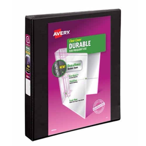 Avery 1" Black Durable Slant Ring View Binders 12pk - 17011