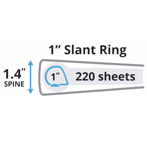Avery 1" Black Durable Slant Ring View Binders 12pk - 17011