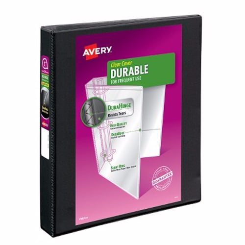 Avery 1" Black Durable View Binders with EZD Rings 12pk - 09300 - Clearance Sale