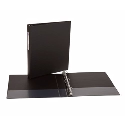 Avery 1" Black Economy Round Ring Binders with Label Holders 12pk - 4301