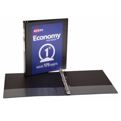 Avery 1" Black Economy Round Ring View Binders 12pk - 05710
