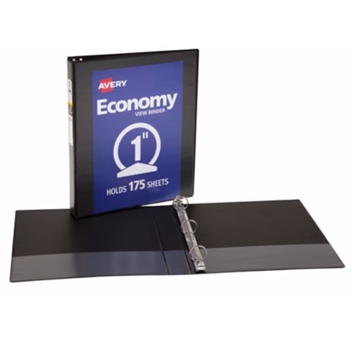 Avery 1" Black Economy View Round Ring Binders 12pk - 05761