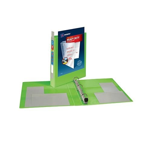 Avery Chartreuse Heavy-Duty View Binders with Locking One Touch EZD Ring