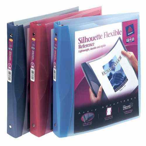 Avery 1" Assorted Color Silhouette Flexible View Binders (6pk) - 17202