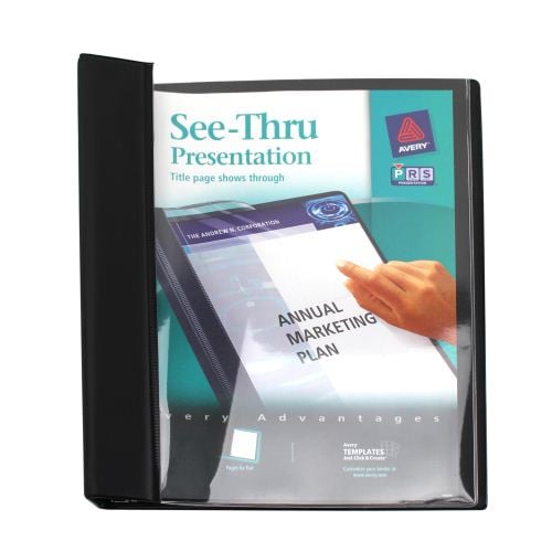 Avery 1" Black See-Thru Round Ring Binders 12pk - 10852