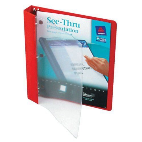 Avery 1" Red See-Thru Round Ring Binders (12pk) - 10853