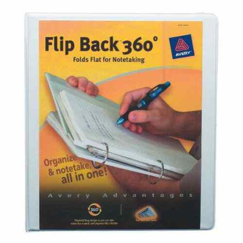 Avery 1" White Flip Back 360 View Binders 12pk - 17560
