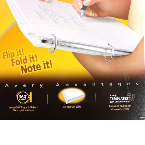 Avery 1" White Heavy Duty Flip Back 360 View Binders 12pk - 17580