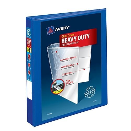 Avery Pacific Blue Heavy-Duty View Binders with Locking One Touch EZD Ring