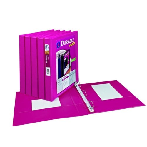 Avery 1" Pink Durable View Binders with Slant Ring 6pk - 17830