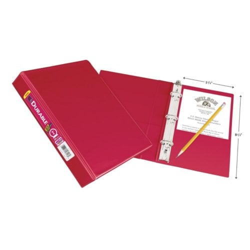 Avery 1" Red 5.5" x 8.5" Mini Durable Round Ring View Binders - 12pk