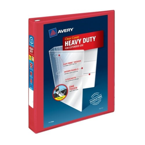 Avery 1" Red Heavy Duty View Binders with One Touch EZD Ring 12pk - 79170