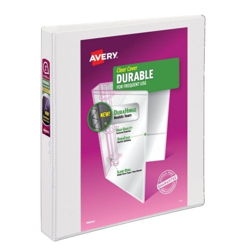 Avery 1" White 5.5" x 8.5" DuraHinge Mini Durable Round Ring View Binders 6pk - 27121