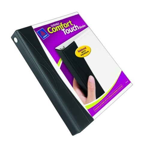 Avery 1" White Comfort Touch Durable View Binders with Black Spine and Slant Ring - 6pk