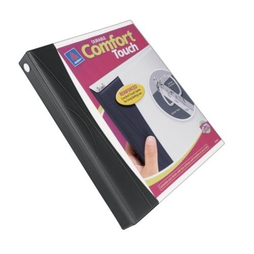 Avery 1" White Comfort Touch Durable View Binders with Black Spine and Slant Ring - 6pk