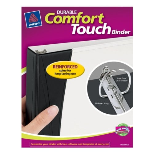 Avery 1" White Comfort Touch Durable View Binders with Black Spine and Slant Ring - 6pk