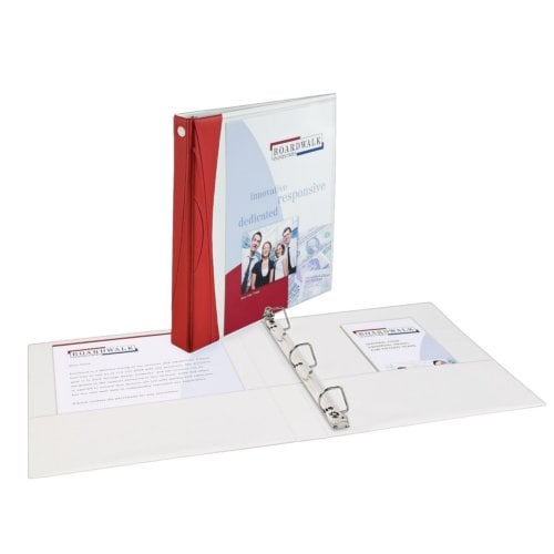 Avery 1" White Comfort Touch Durable View Binders with Red Spine and Slant Ring - 6pk