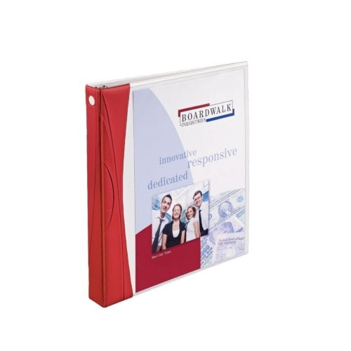 Avery 1" White Comfort Touch Durable View Binders with Red Spine and Slant Ring - 6pk