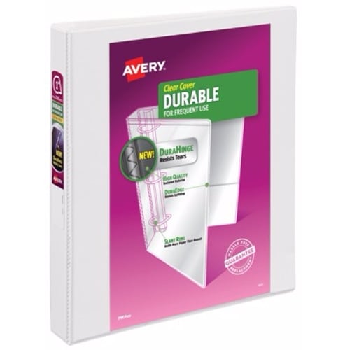 Avery 1" White Durable Slant Ring View Binders 12pk - 17012