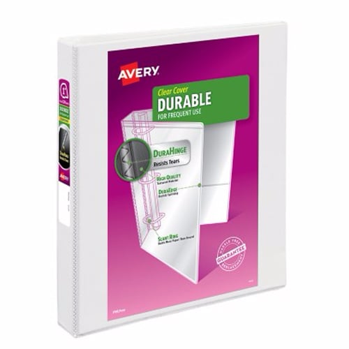 Avery 1" White Durable View Binders with EZD Rings 12pk - 09301