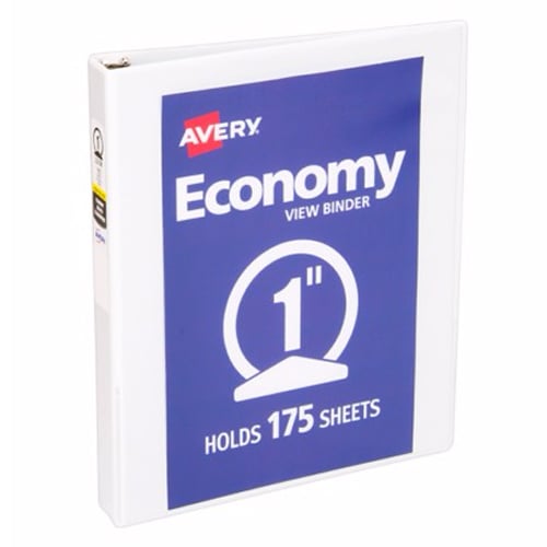 Avery 1" White Economy Round Ring View Binders 12pk - 05711