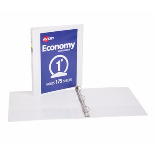Avery 1" White Economy Round Ring View Binders 12pk - 05711