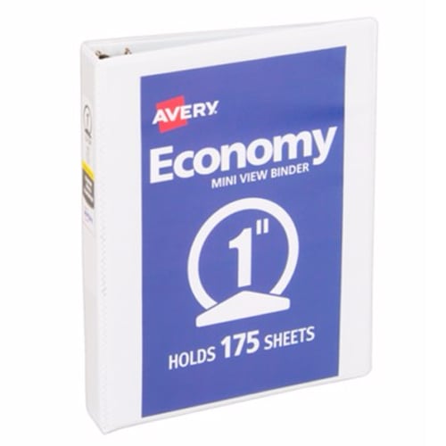 Avery 1" White Half Size Economy View Round Ring Binder 12pk - 05806
