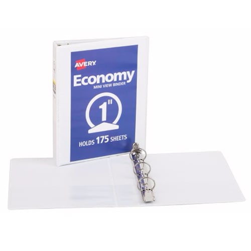Avery 1" White Half Size Economy View Round Ring Binder 12pk - 05806