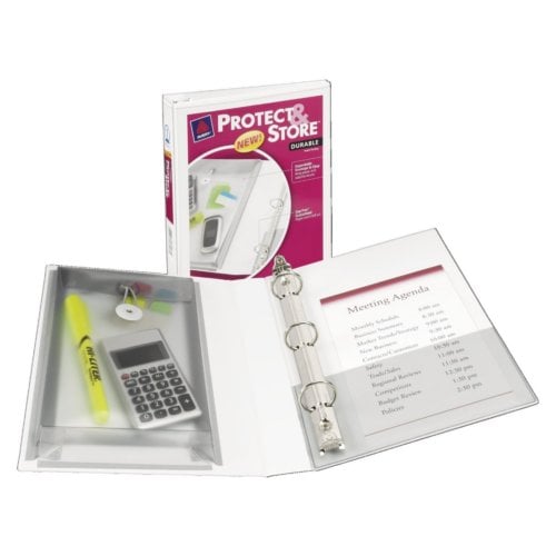 Avery 1" White Protect & Store 5.5" x 8.5" Mini Durable Round Ring View Binders 12pk - 23011