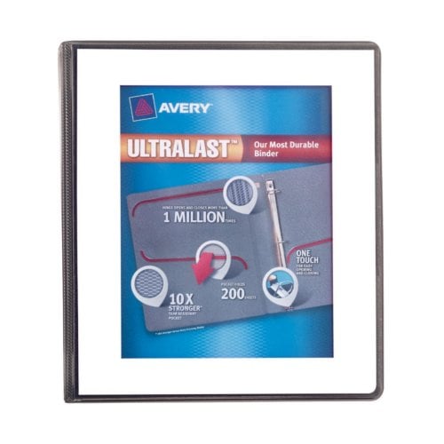 Avery 1" White UltraLast Heavy Duty View Binders with One Touch Slant Ring 6pk - 79744