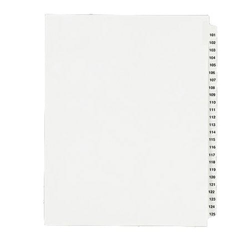Avery 101-125 Legal 11" x 8.5" Allstate Style Collated Dividers - 01705 - Clearance Sale
