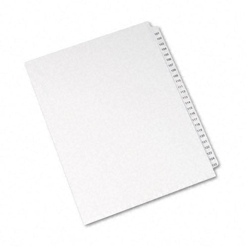 Avery 101-125 White Legal 11" x 8.5" Avery Style Collated Dividers - 01334 - Clearance Sale