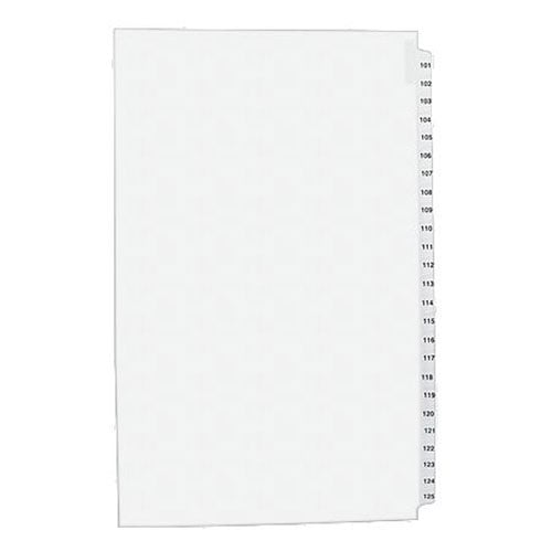 Avery 101-125 White Legal 11" x 8.5" Avery Style Collated Dividers - 01334 - Clearance Sale