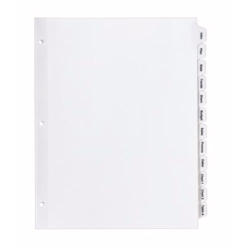 Avery 12-tab 11" x 8.5" Clear Label Dividers 1 set - 11428 - Clearance Sale