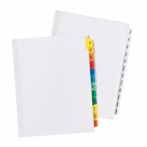 Avery 12-tab 11" x 8.5" Clear Label Dividers 1 set - 11428 - Clearance Sale