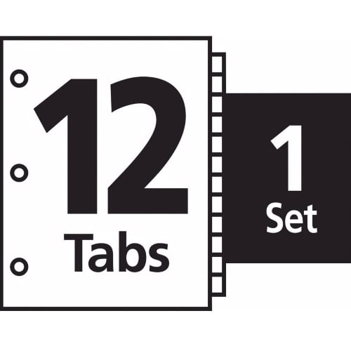 Avery 12-tab 11" x 8.5" Clear Label Dividers 1 set - 11428 - Clearance Sale