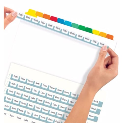 Avery 12-tab Multicolor 11" x 8.5" White Dividers (1set) - 11404
