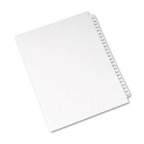 Avery 151-175 White Legal 11" x 8.5" Avery Style Collated Dividers (01336) - Clearance Sale
