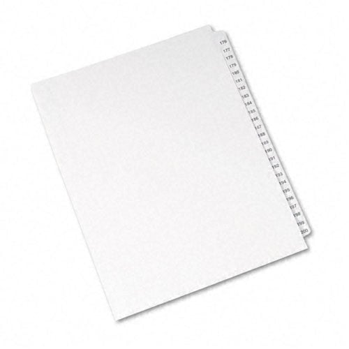 Avery 176-200 White Legal 11" x 8.5" Avery Style Collated Dividers (01337) - Clearance Sale
