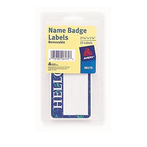 Avery 2-5/16" x 3-3/8" Blue Border Self-Adhesive Name Badge Labels 25pk - 6175